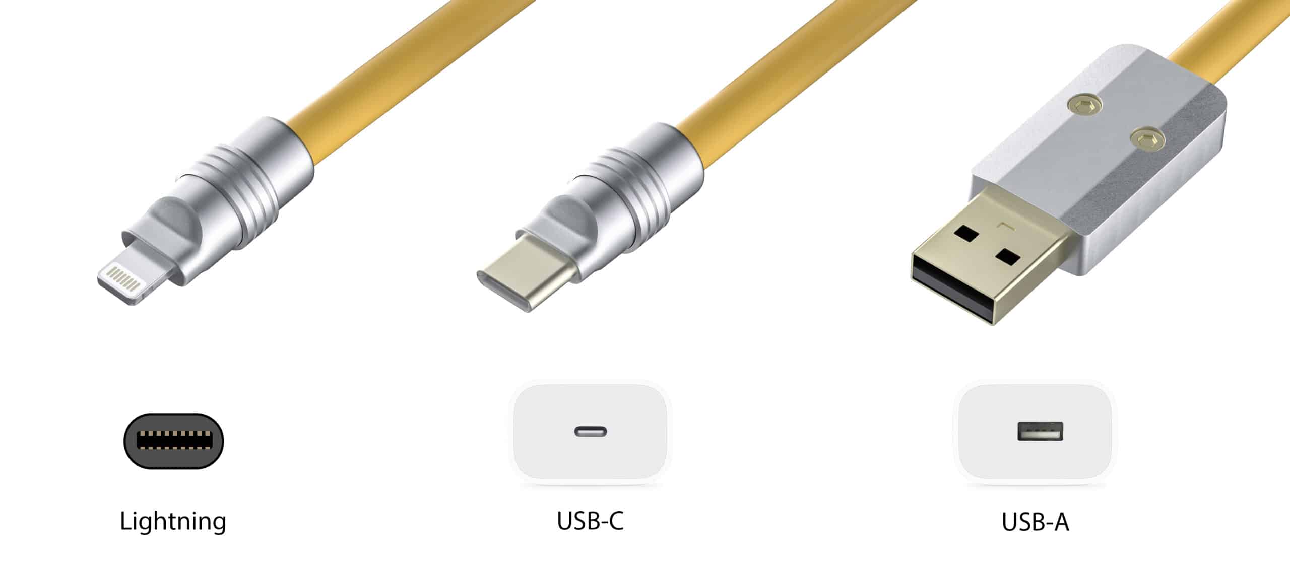 different Charging cable connecters
